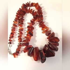 Huge Amber Graduaded  Beaded Necklace